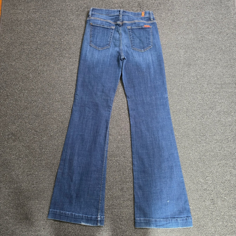 7 For All Mankind Ginger Blue Jeans Womens 30x34 Wide Leg High Rise Flare Denim - Picture 7 of 9